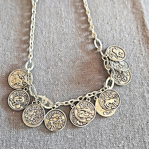 none Jewelry - Astrology signs charm necklace silver tone EUC